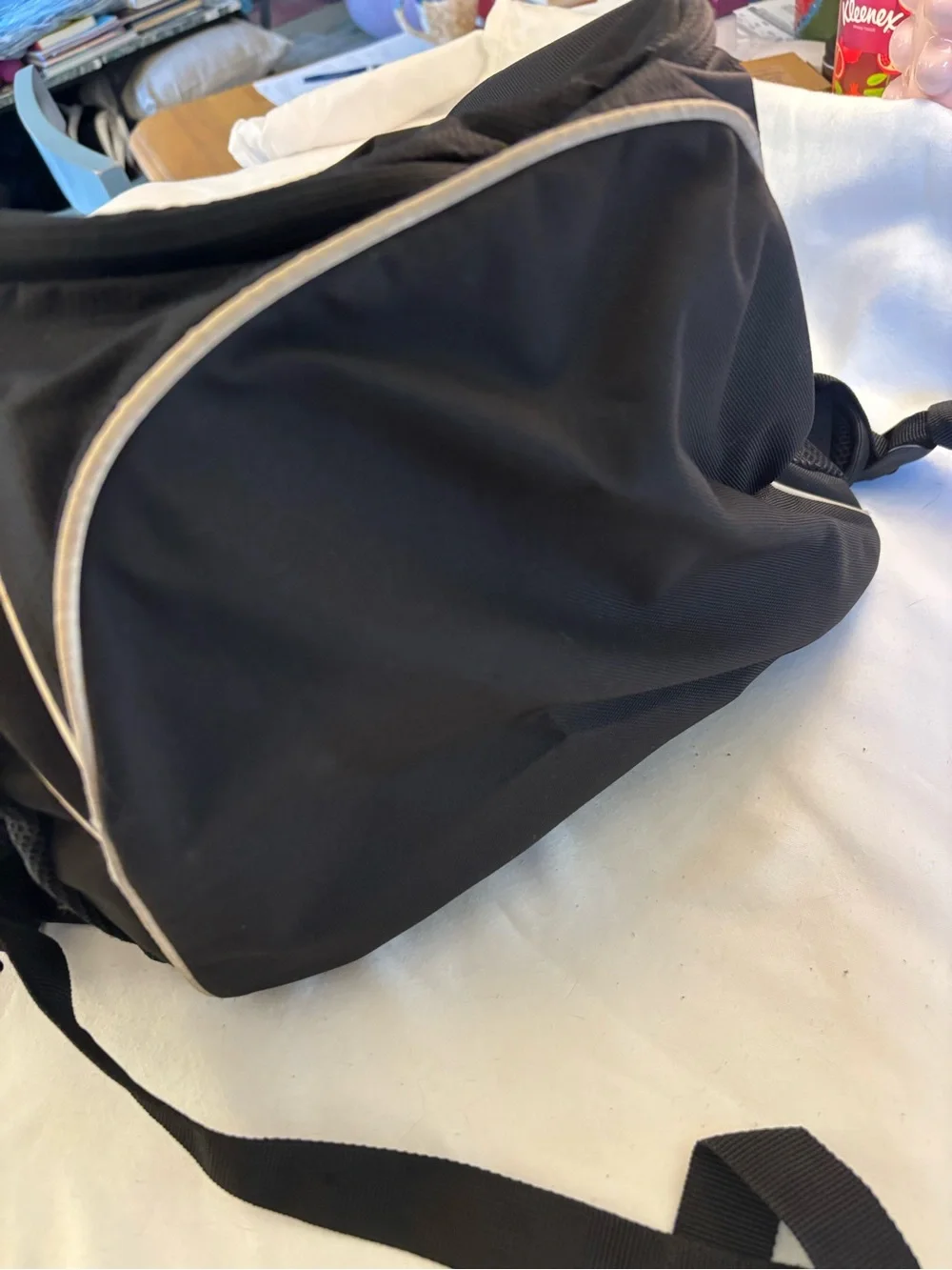 adidas Black Backpack with White Trim and Striker United Logo